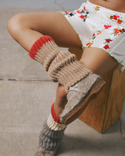 SCRAP YARN LEG WARMERS